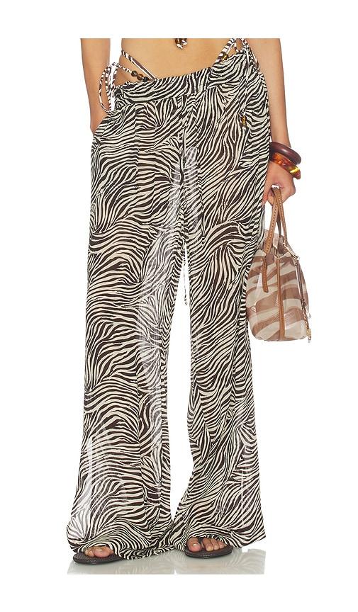 nicholas lise wide legged pants with side slits in multi. - size l (also in s, xs)