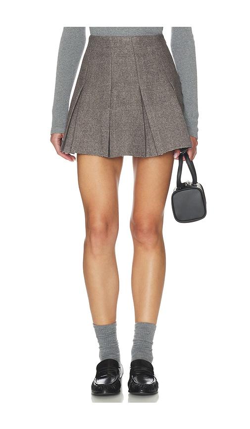 nicholas mimmy pleat mini skirt in grey. - size 0 (also in 2, 4, 6, 8)