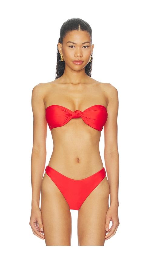 nicholas naia knot bikini top in red. - size xl (also in xs)