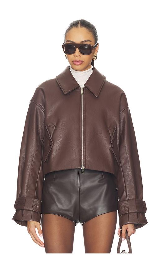 nicholas paris moto jacket in chocolate. - size 0 (also in 8)