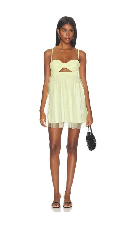 niihai bralette mini dress in yellow. - size l (also in xs, s, m, xl)