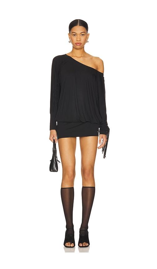 niihai charli fringe dress in black. - size l (also in m, s, xs)