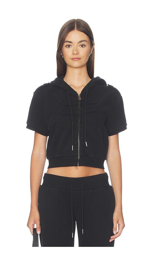 niihai cropped hoodie in black. - size m (also in xs, s)