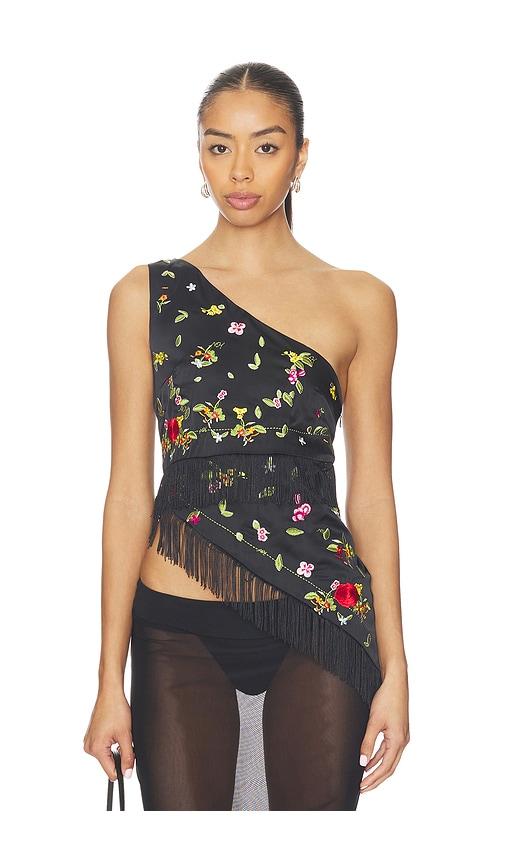 niihai lara fringe top in black. - size m (also in xs)