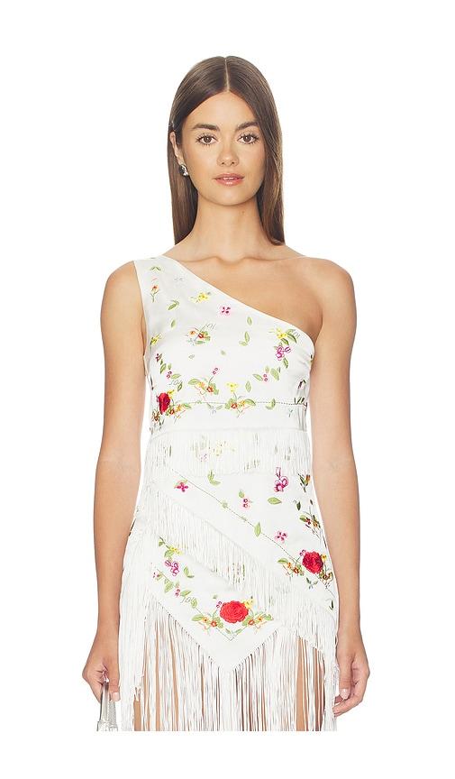 niihai lara fringe top in white. - size l (also in xs, s, m, xl)