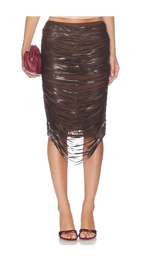 niihai long lazer skirt in burgundy. - size m (also in xs, s)