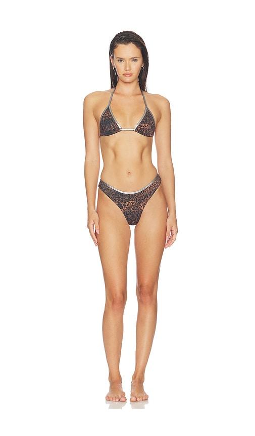 niihai metallic bikini in brown. - size l (also in xs, s, m, xl)