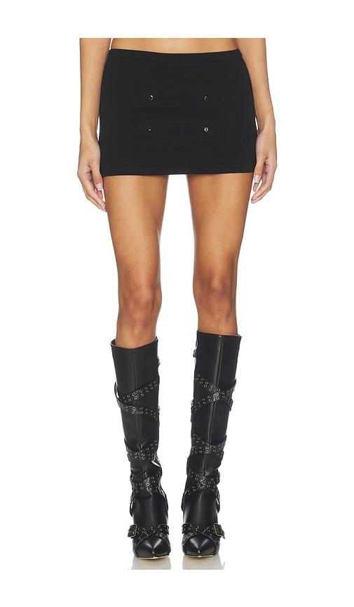 niihai military knit skirt in black. - size l (also in xs, s, m, xl)