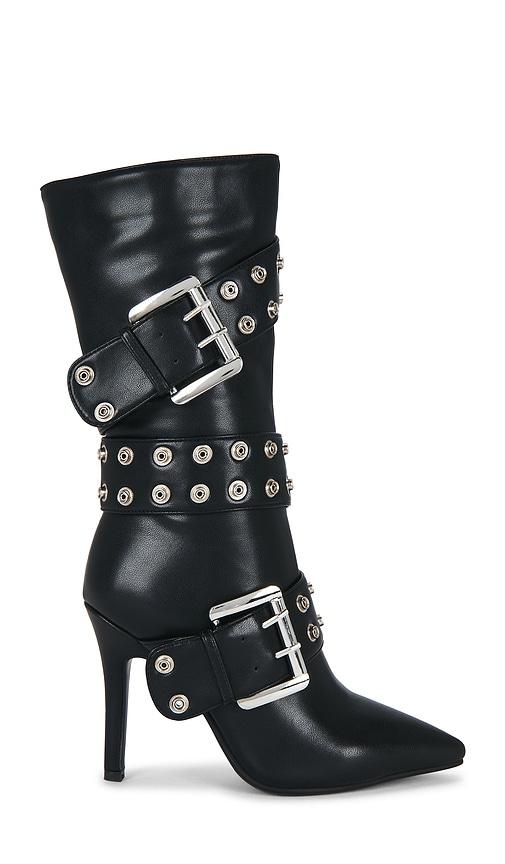 niihai slouch buckle boot in black. - size 37 (also in 38, 39, 41)