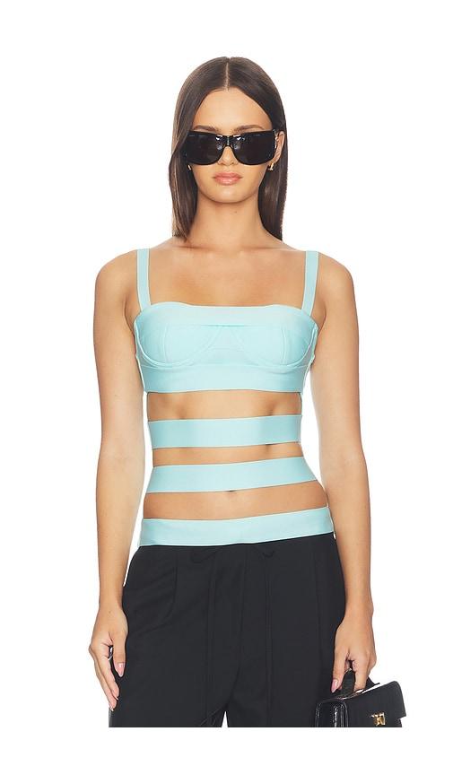 niihai sneak bandage top in baby blue. - size l (also in xs, s, m, xl)