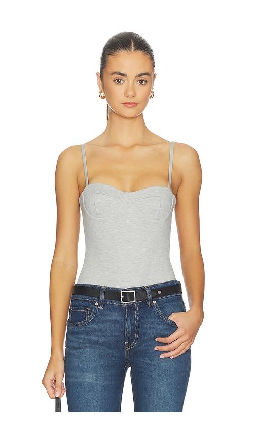 niihai the plunge bodysuit in grey. - size l (also in m, s, xs)