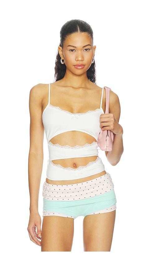 niihai triple layered bra top in white. - size l (also in xs, s, m, xl)