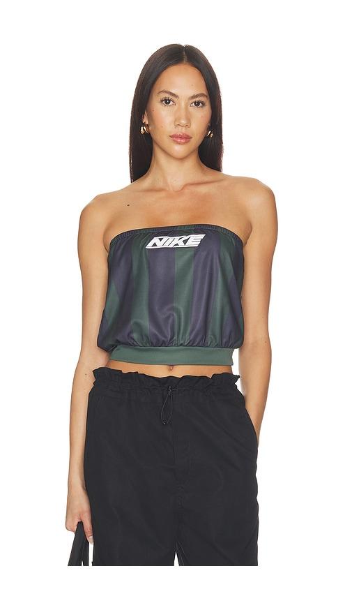 nike striped jersey tube top in army. - size l (also in m, s, xl, xs)