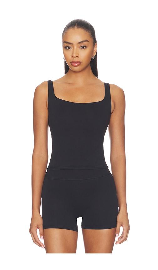 nikeskims matte square neck tank in black. - size l (also in m, xs, s, xxs, xl)