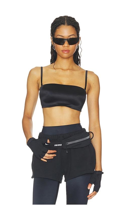 nikeskims shine bandeau bra in black. - size l (also in m, xl, xxs, xs, s)