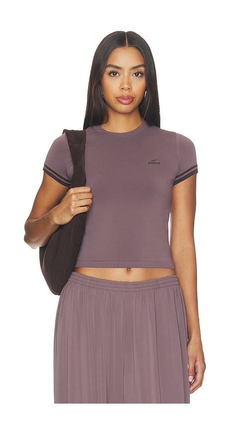 nikeskims stretch knit crop crew in taupe. - size m (also in xxs, xs, s, xl)
