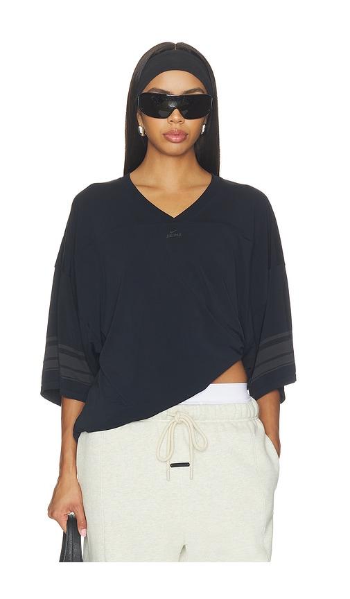 nikeskims stretch knit v- neck top in black. - size l (also in xs, s, m, xl)