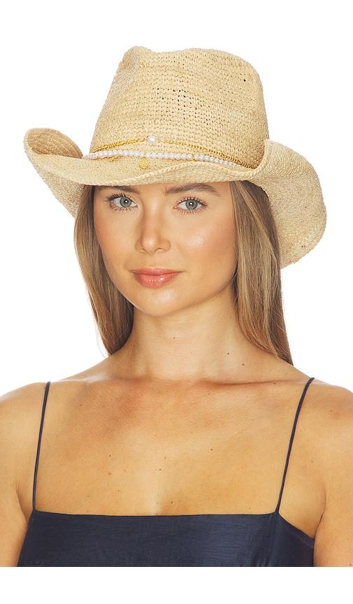 nikki beach coastal cowgirl hat in tan.