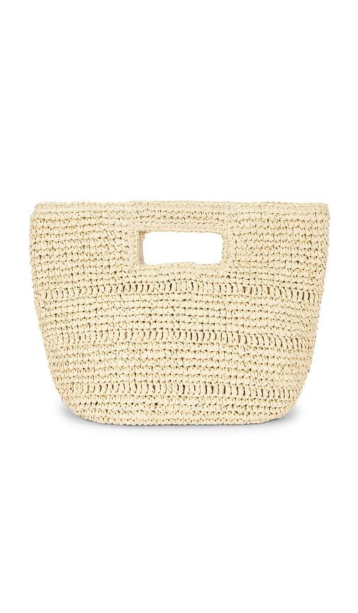 nikki beach malaga top handle bag in beige.