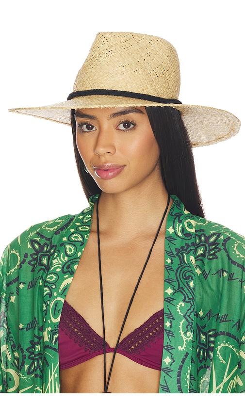 nikki beach mariana fedora hat in beige.