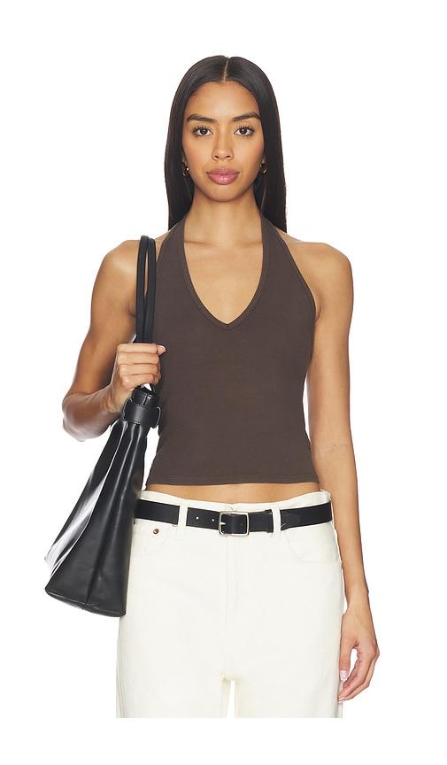 nili lotan britt halter top in brown. - size l (also in m, s)