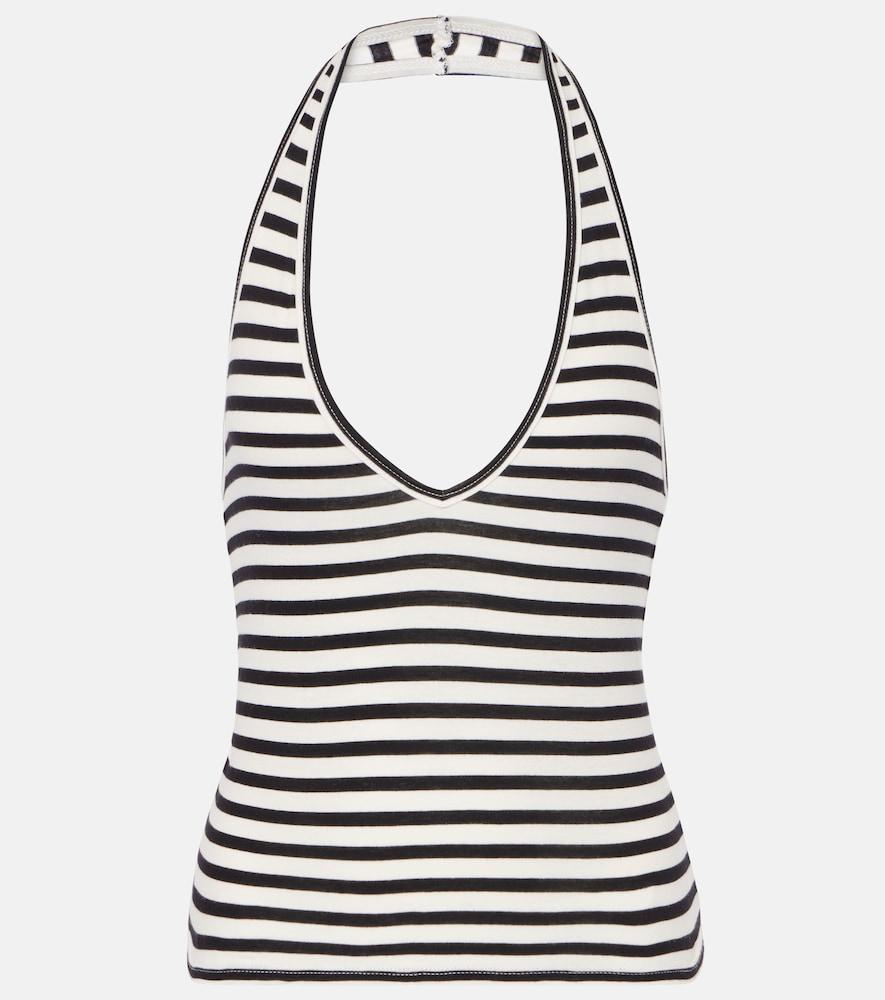 nili lotan britt halterneck cotton jersey top