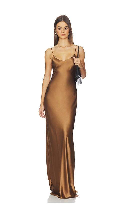 nili lotan cami gown in brown. - size l (also in s, m)