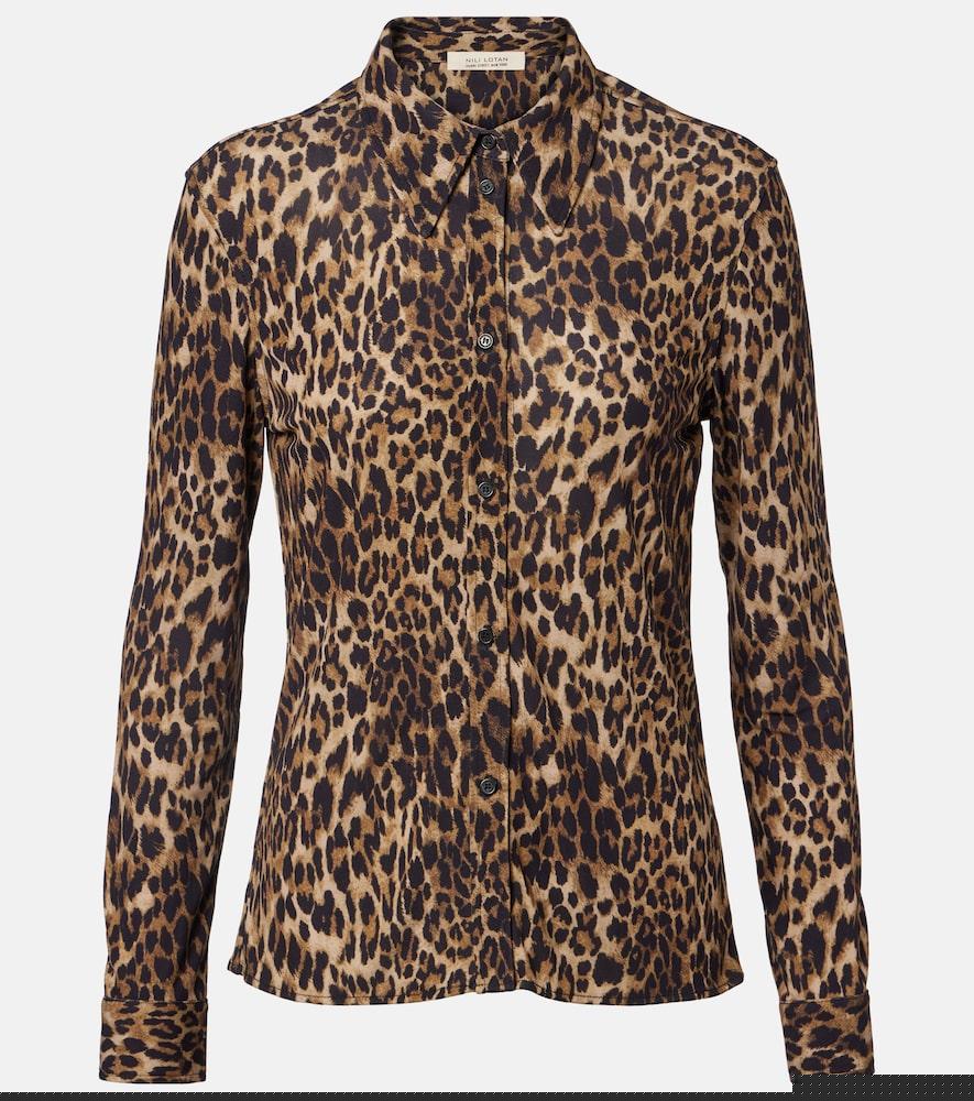 nili lotan celestine leopard-print shirt