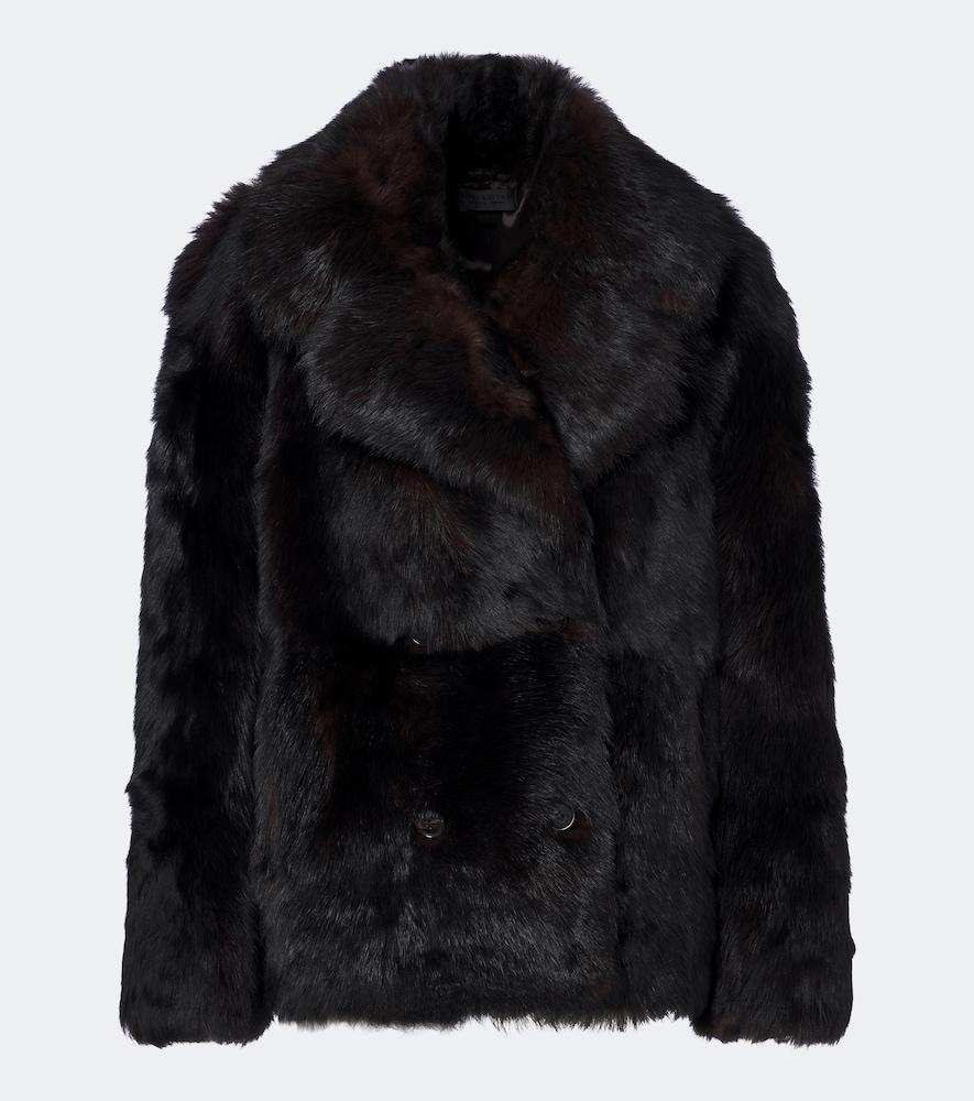 nili lotan cleophee double-breasted shearling jacket