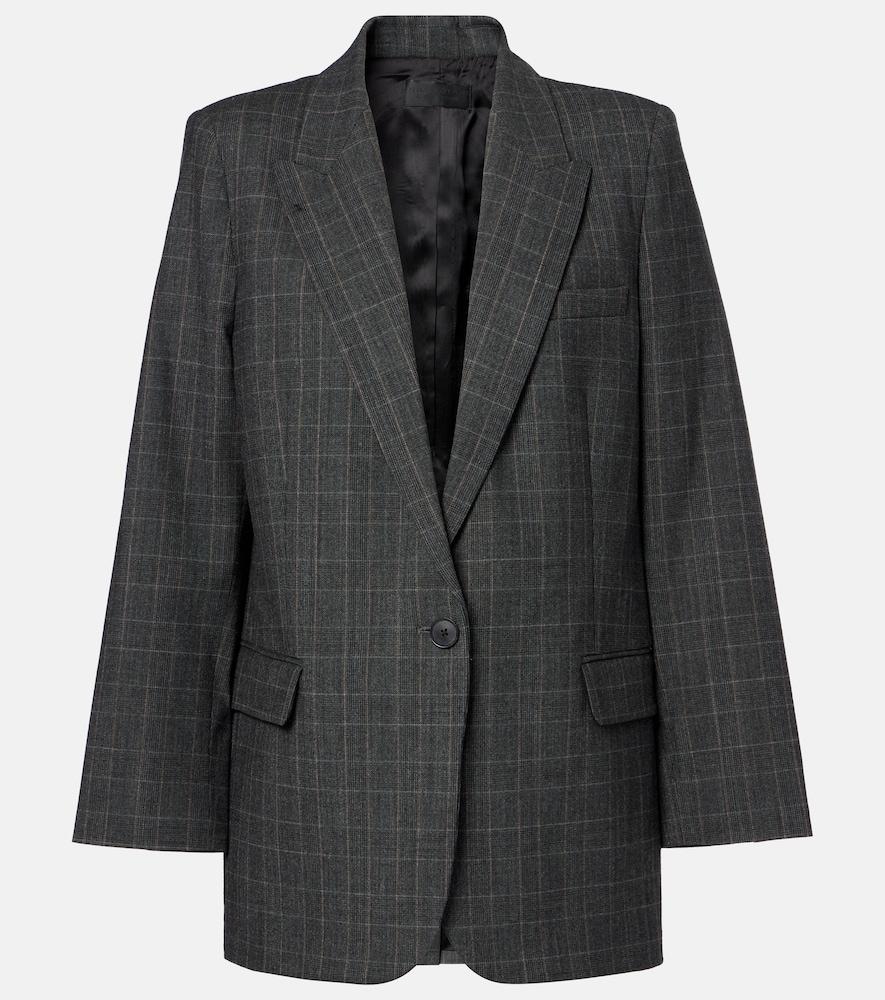 nili lotan diane checked wool-blend blazer