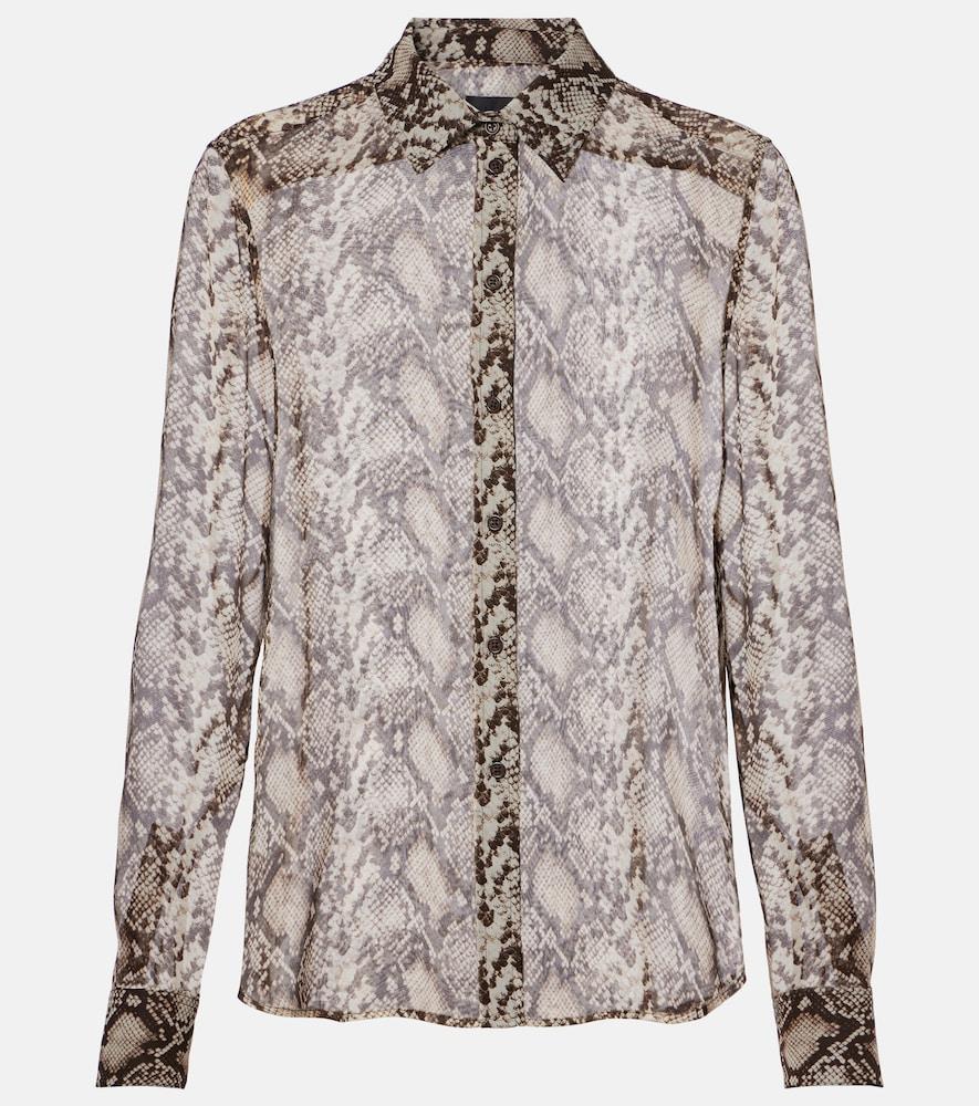 nili lotan gaia snake-print silk shirt