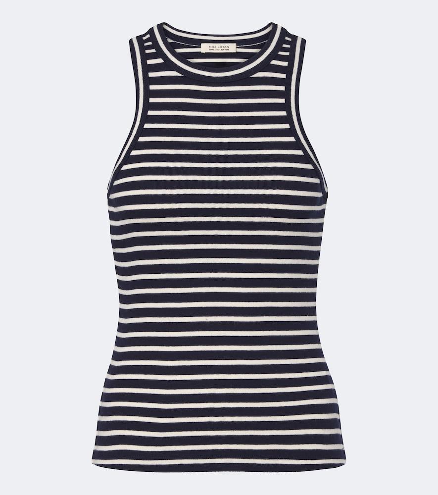 nili lotan hank striped cotton tank top
