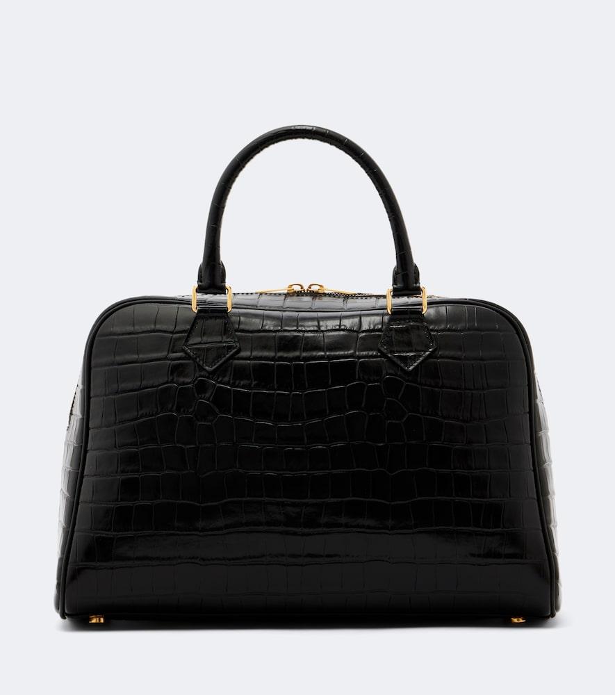 nili lotan jaclyn croc-effect leather bowling bag