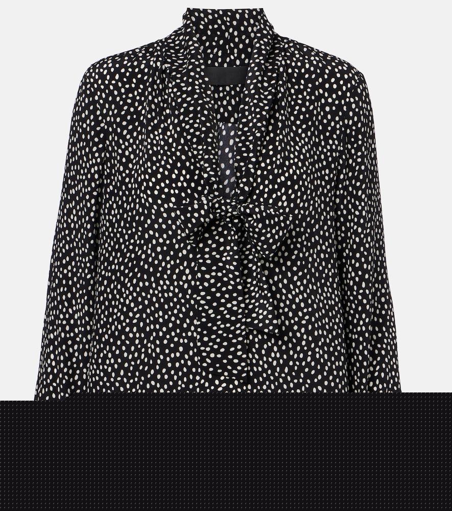 nili lotan janese bow-detail polka-dot silk blouse
