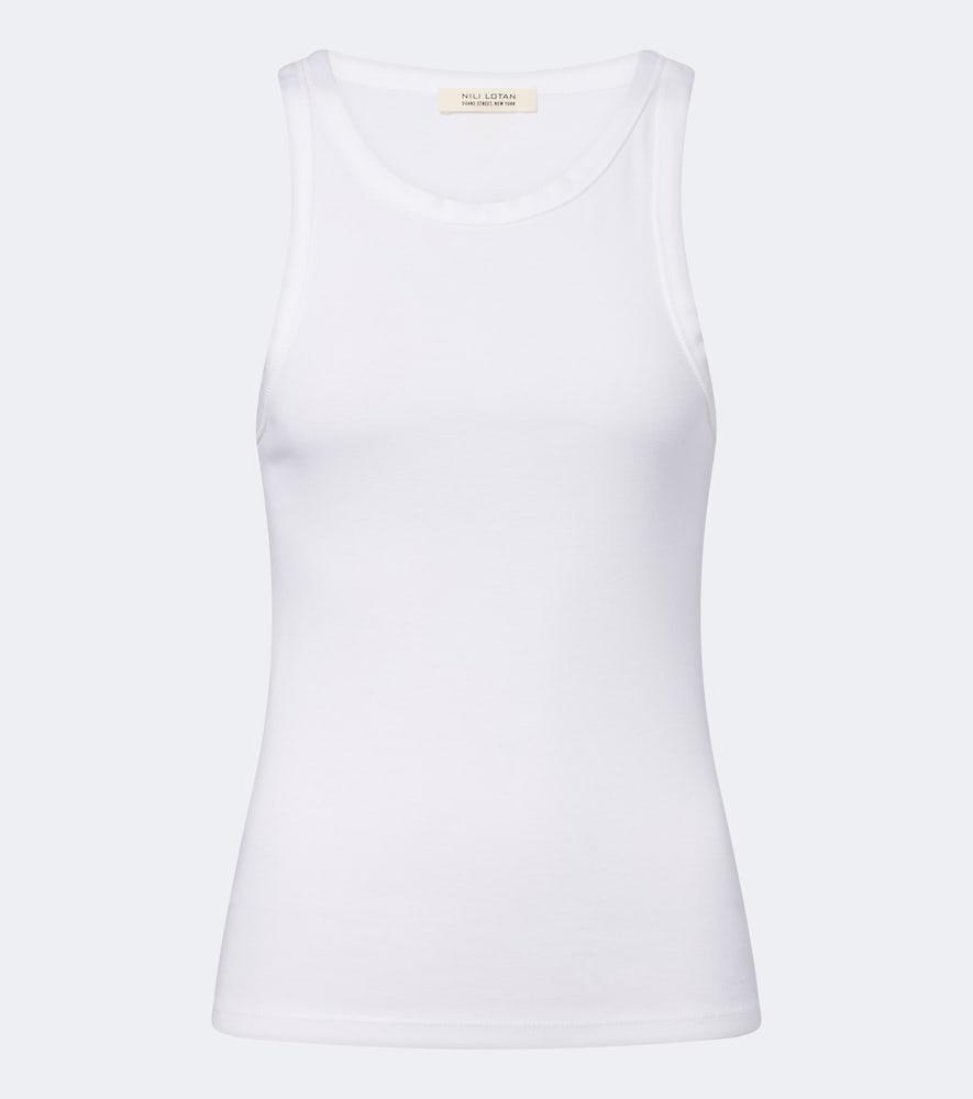 nili lotan jennifer ribbed-knit cotton tank top
