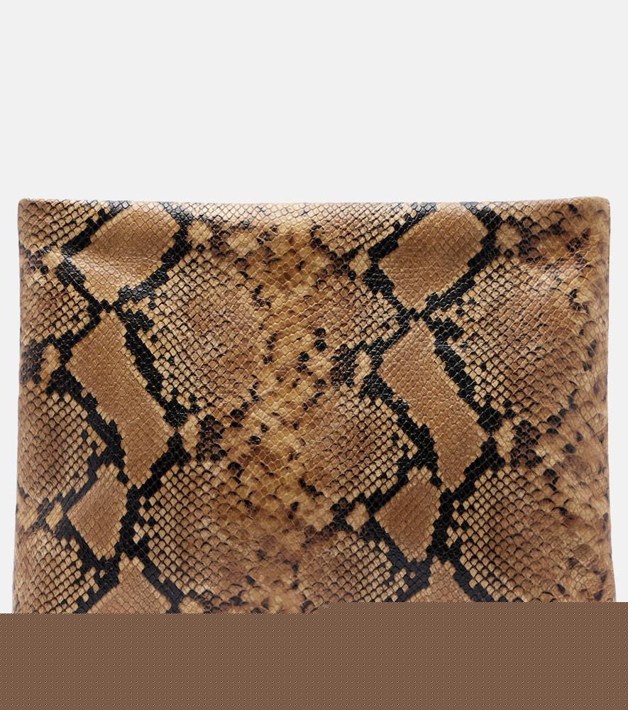 nili lotan jerry small snake-print leather clutch