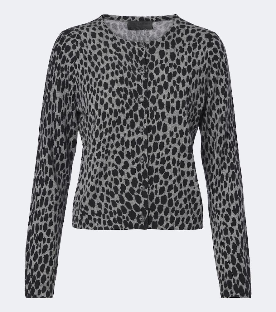 nili lotan keelah leopard-print cashmere cardigan