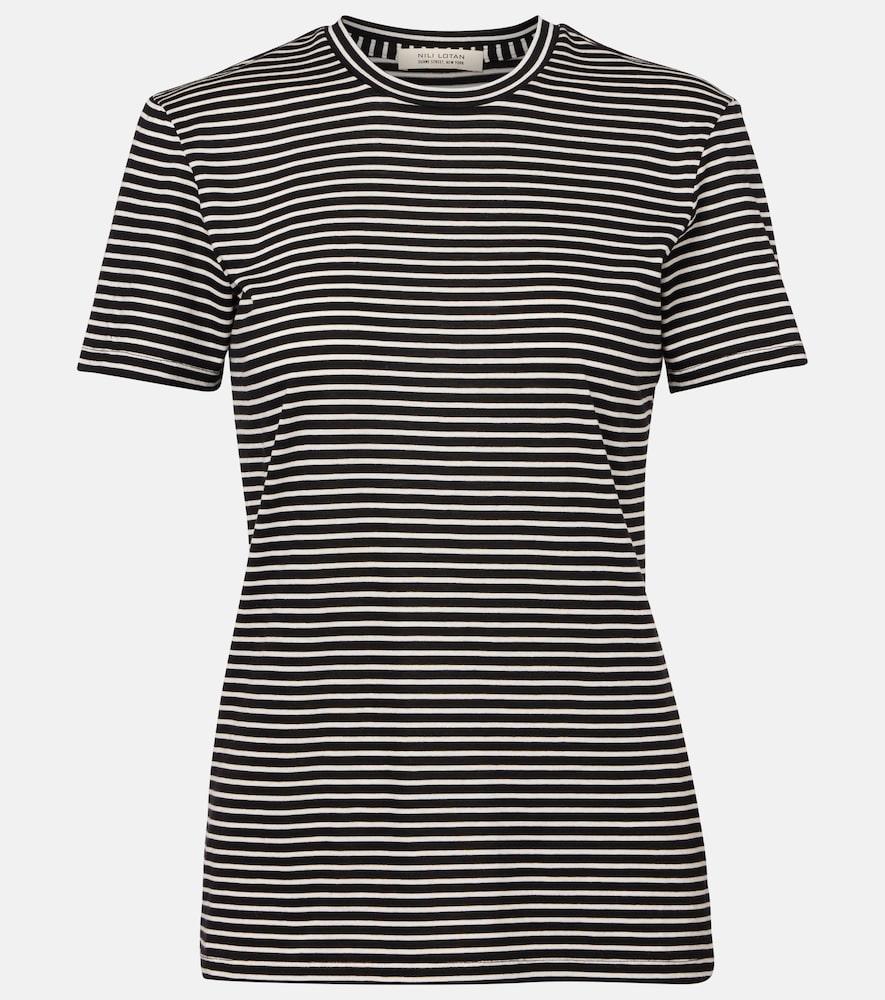 nili lotan lana striped cotton-blend t-shirt