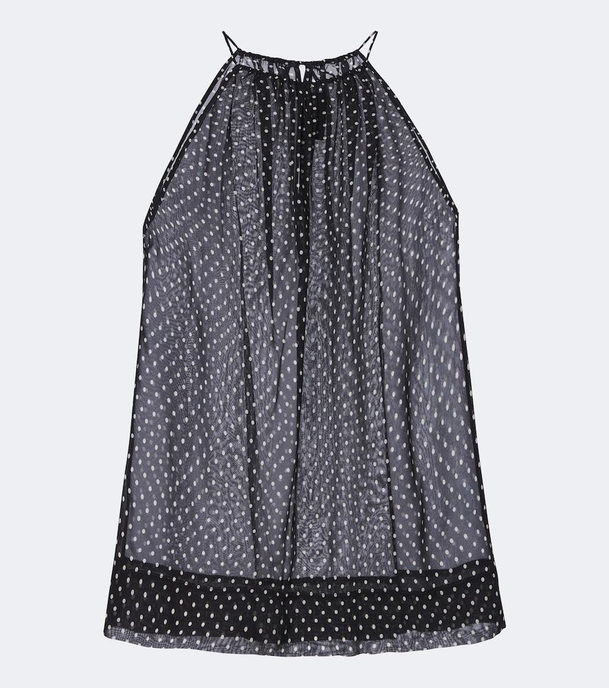 nili lotan nikki halterneck polka-dot silk top
