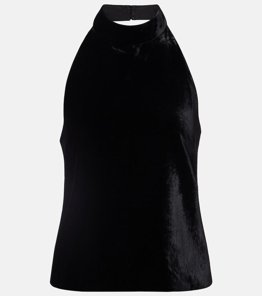 nili lotan peneloppe halterneck velvet top