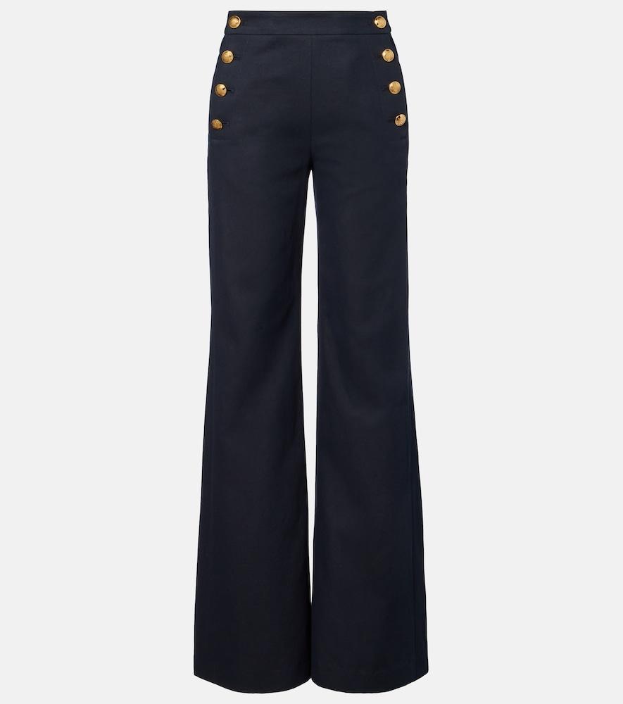 nili lotan reed cotton and linen flared pants