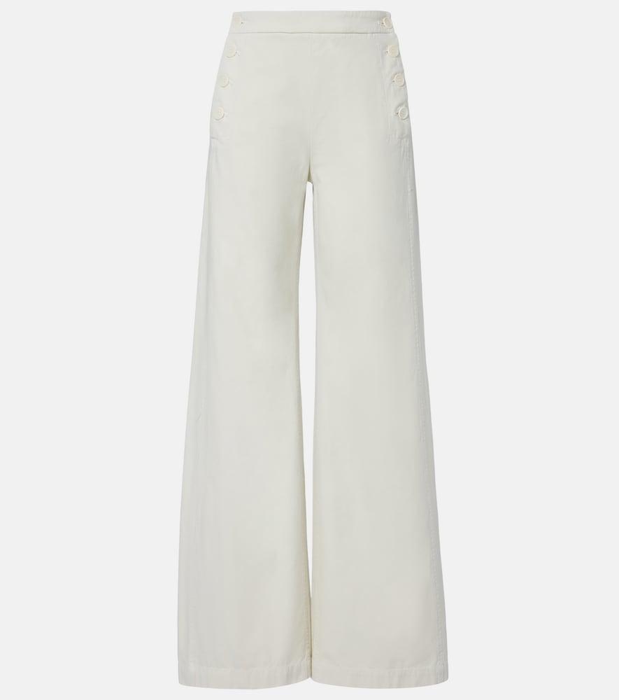 nili lotan reed cotton wide-leg pants