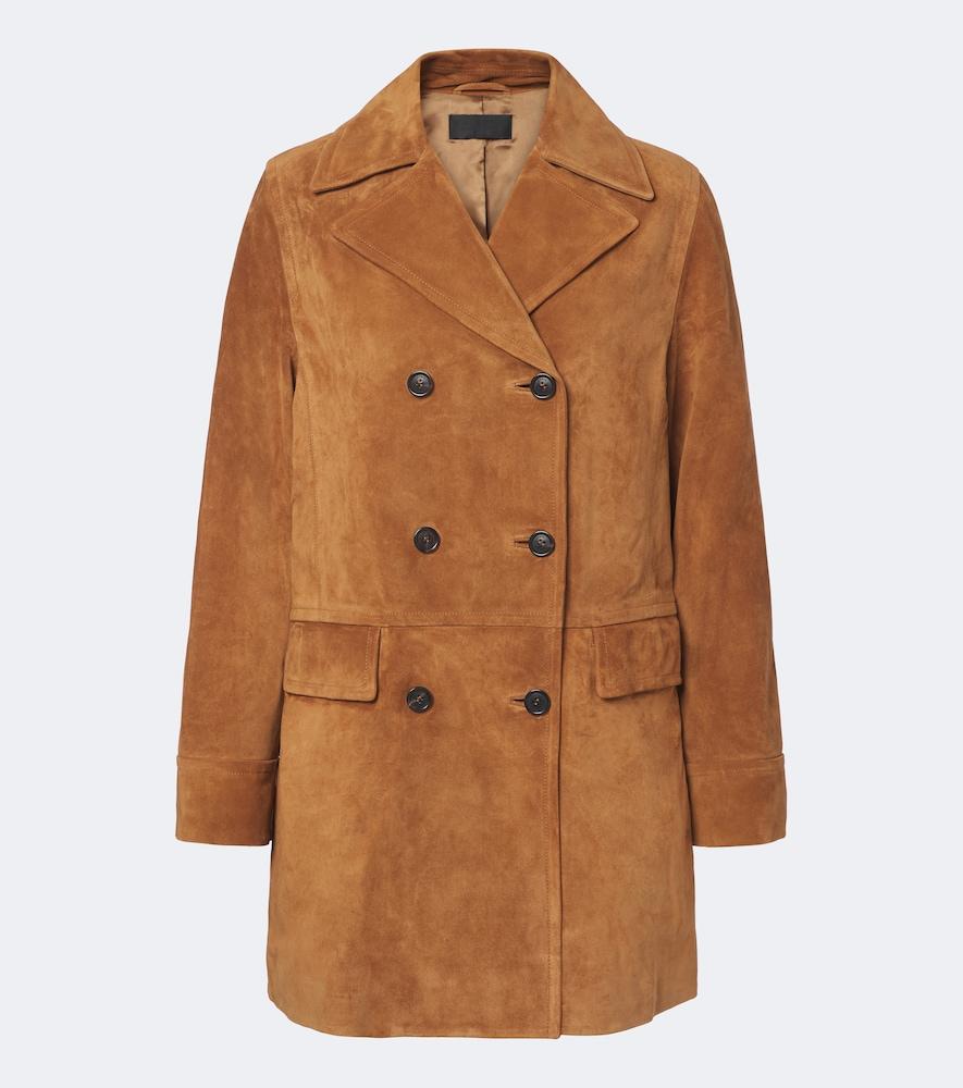nili lotan remington double-breasted suede coat
