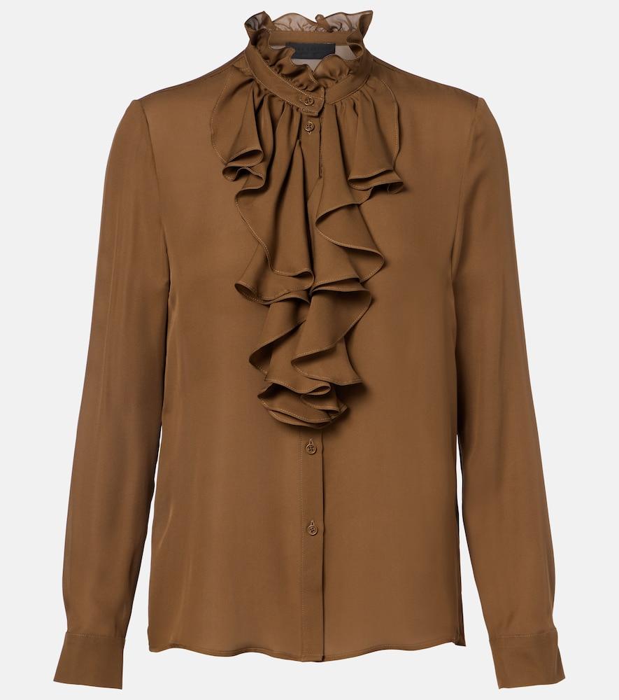 nili lotan ruffled silk blouse