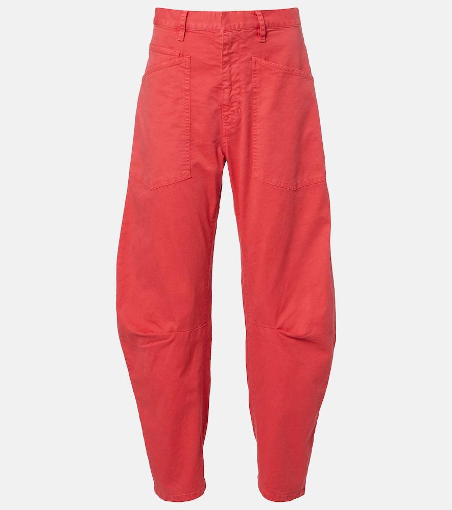 nili lotan shon cotton barrel-leg pants