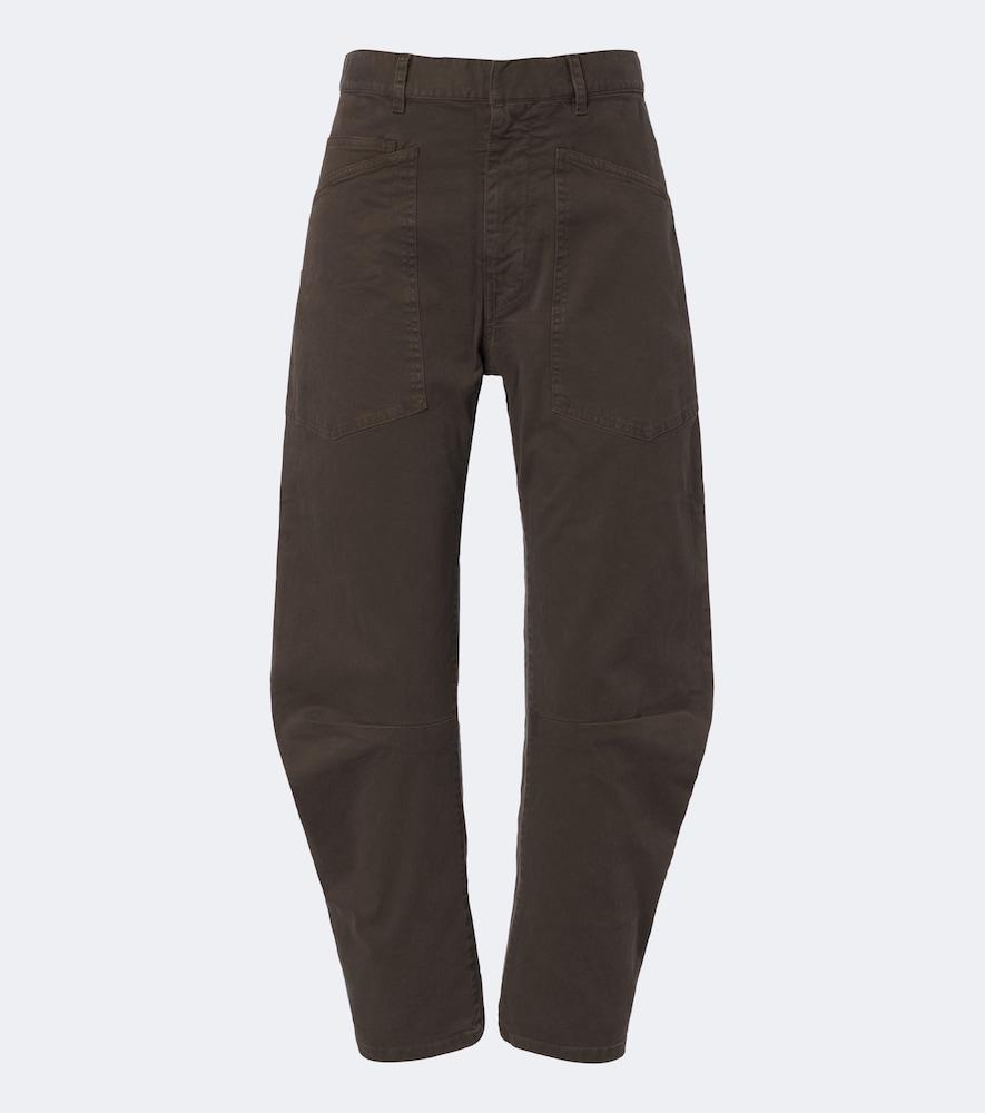 nili lotan shon cotton twill barrel-leg pants
