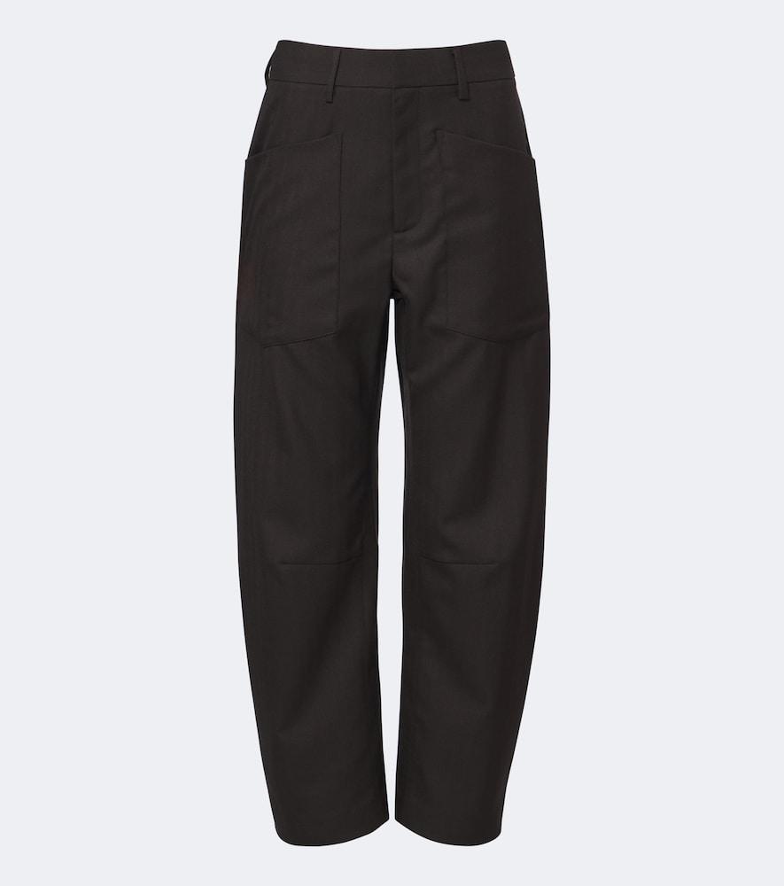 nili lotan shon virgin wool barrel-leg pants