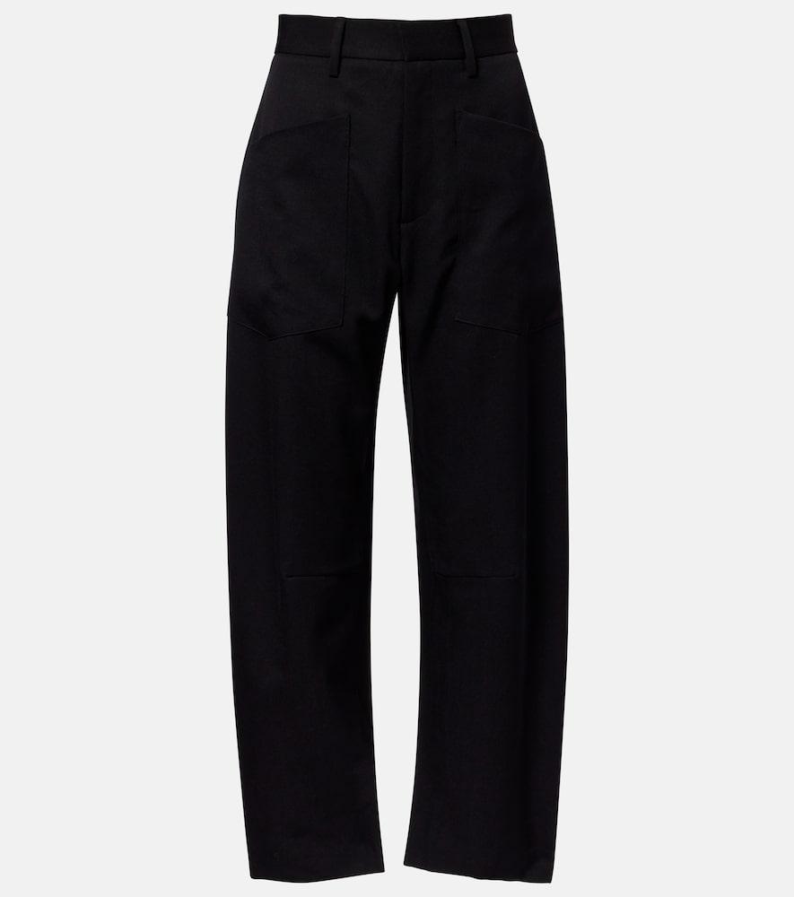 nili lotan shon virgin wool barrel-leg pants