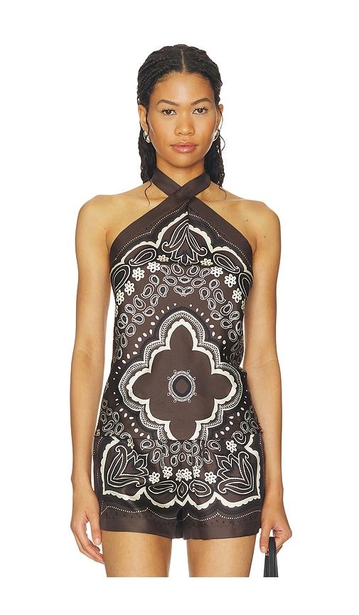 nili lotan solal silk halterneck top in brown. - size s (also in xl)