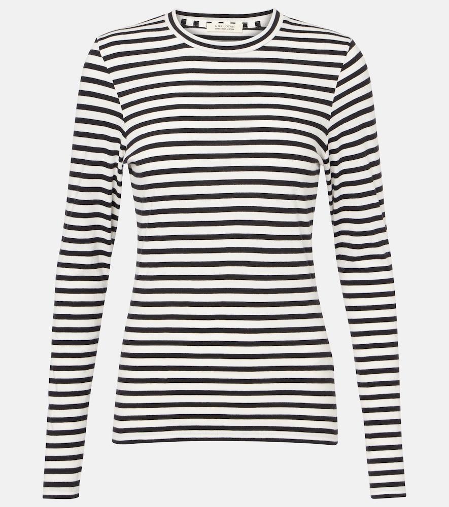 nili lotan susana striped cotton jersey t-shirt
